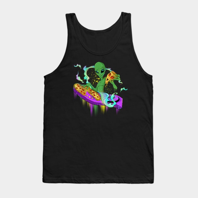 Dj Alien Pizza is Music Tank Top by Trendy Black Sheep